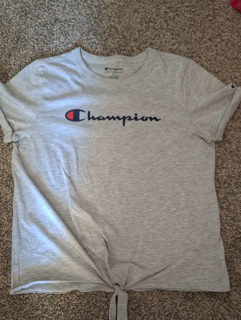 Champion Light Gray Short-Sleeve Logo Tee